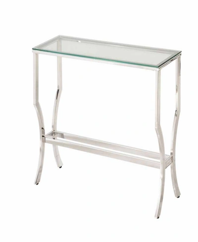 Coaster Home Furnishings Brea Rectangular Sofa Table With Mirrored Shelf In Silver