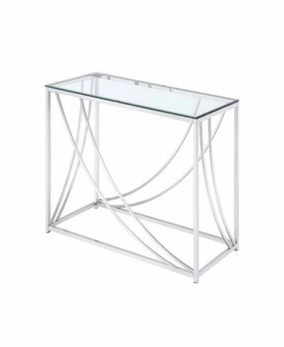 Coaster Home Furnishings Malibu Rectangular Sofa Table With Swoop Accents In Silver