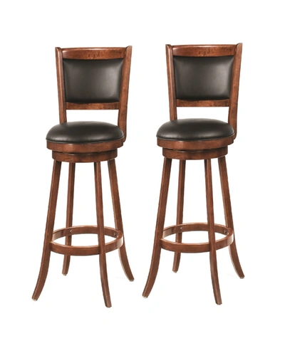 Coaster Home Furnishings Antony 29" Swivel Bar Stools With Upholstered Seat (set Of 2) In Medium Brown