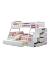 ACME FURNITURE JASON TWIN OVER FULL BUNK BED WITH STORAGE, LADDER & TRUNDLE