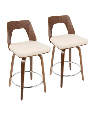 Lumisource Trilogy 24" Counter Stool, Set Of 2 In Cream