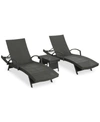 Noble House Brandon Outdoor Chaise Lounge & Side Table 3-pc. Set