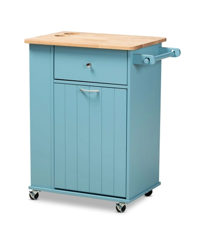 Furniture Liona Modern And Contemporary Kitchen Storage Cart In Blue