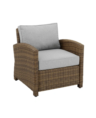 Crosley Bradenton Outdoor Wicker Armchair In Gray