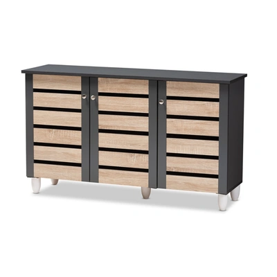 Furniture Gisela 3-door Cabinet In Dark Grey
