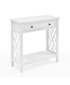 ALATERRE FURNITURE COVENTRY WOOD CONSOLE TABLE WITH DRAWER AND SHELF