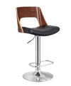 AC PACIFIC BENTWOOD WOOD BAR STOOL WITH DIAMOND QUILTED FINISH CURVED SEAT AND BACK