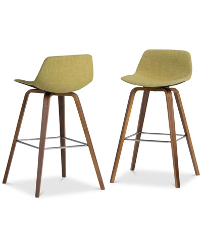 Simpli Home Facee Bar Stool (set Of 2), Quick Ship In Green