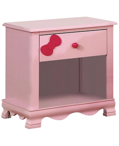 Furniture Of America Poppy Transitional Nightstand In Pink
