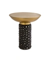 TOV FURNITURE BLAZE GLASS AND BRASS SIDE TABLE