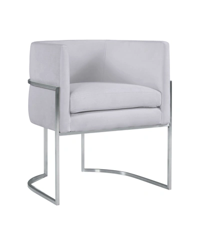 Tov Furniture Giselle Velvet Dining Chair With Silver Tone Legs In Grey
