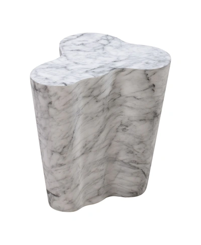 Tov Furniture Slab Marble Short Side Table In White