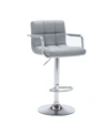 AC PACIFIC CONTEMPORARY ADJUSTABLE SWIVEL ARM BAR STOOL WITH CUSHION