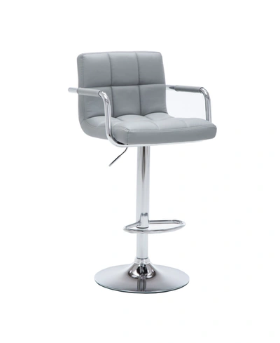 Ac Pacific Contemporary Adjustable Swivel Arm Bar Stool With Cushion