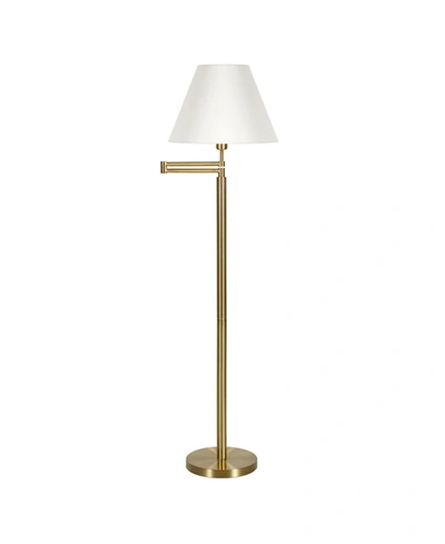 Hudson & Canal Moby Swing Arm Floor Lamp With Empire Shade In Gold-tone
