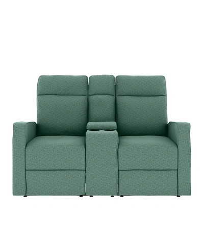 Handy Living Prolounger 2 Seat Tweed Recliner Loveseat With Storage Console