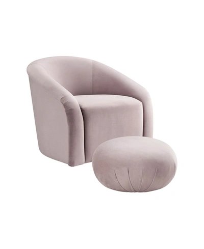 Tov Furniture Boboli Velvet Chair And Ottoman Set In Mauve