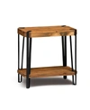 ALATERRE FURNITURE RYEGATE NATURAL LIVE EDGE SOLID WOOD WITH METAL END TABLE, NATURAL