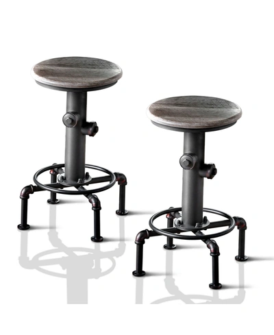 Furniture Zina Antique Black Counter Stool (set Of 2)