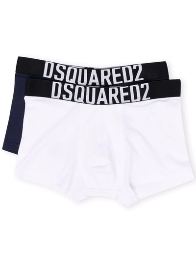 Dsquared2 Teen Waist-logo Boxer Briefs Set In Blue