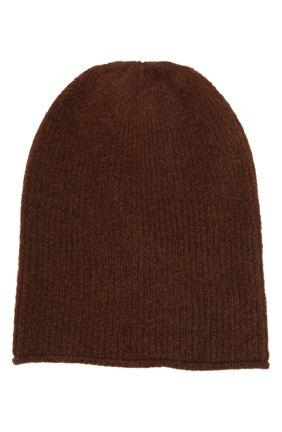 Madewell Rack Ribbed Knit Beanie In Rusted Burgundy