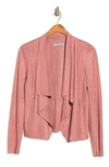 Bagatelle Draped Faux Suede Jacket In Mauve