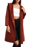 Belle & Bloom Walk This Way Hooded Wool Blend Coat In Caramel