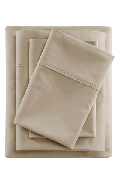 Beautyrest 600 Thread Count Cooling Cotton Rich Sheet Set In Khaki