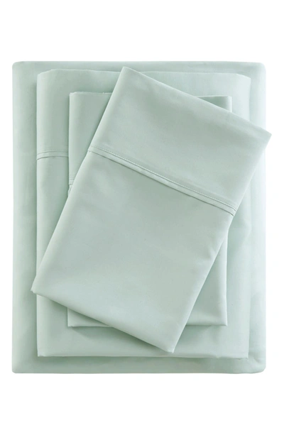 Beautyrest 400 Thread Count Wrinkle Resistant Cotton Sateen Sheet Set In Seafoam