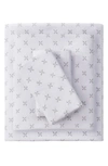 Beautyrest Oversized Flannel 4-piece Cotton Sheet Set In Gray Petals