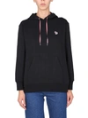Ps By Paul Smith Ps Paul Smith Zebra Patch Drawstring Hoodie In Nero