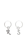 Raf Simons Earrings With Logo Pendants Unisex In Argento