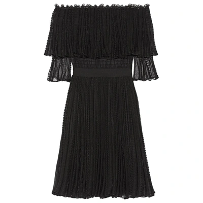 Pre-owned Alexander Mcqueen Silk Mid-length Dress In Black