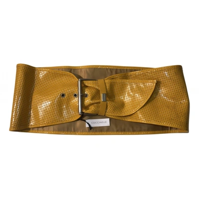 Pre-owned Coccinelle Patent Leather Belt In Yellow