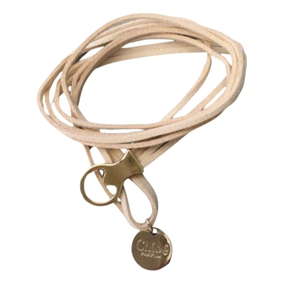 Pre-owned Chloé Leather Bracelet In Beige