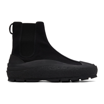 Jil Sander Black Chelsea Sneaker Boots