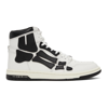 Amiri Skel Bones High-top Leather Sneakers In White Black