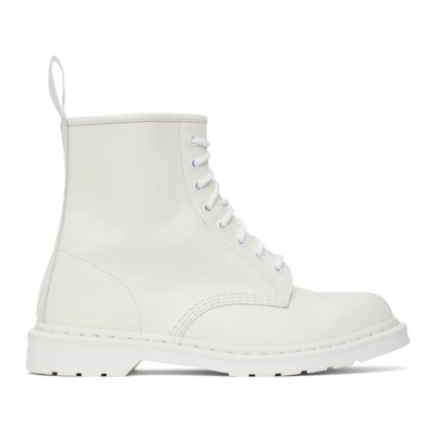 Dr. Martens' 1460 Mono Smooth Leather Lace Up Boots In Weiss