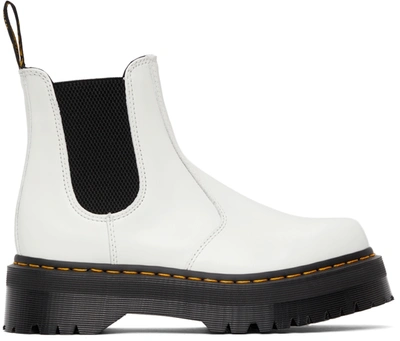 Dr. Martens 2976 Smooth Leather Platform Chelsea Boots In White
