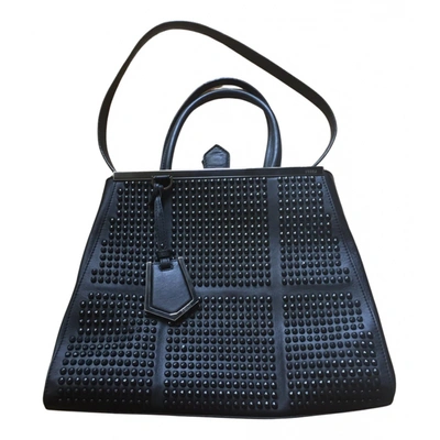 Pre-owned Fendi 2jours Leather Tote In Black
