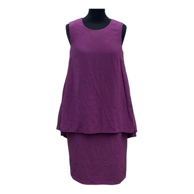 Pre-owned Maison Margiela Silk Mini Dress In Purple