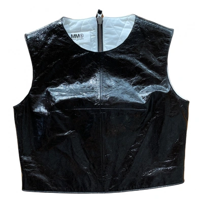 Pre-owned Mm6 Maison Margiela Leather Top In Black
