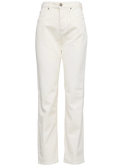 Twinset White Ribbed Cotton Trousers