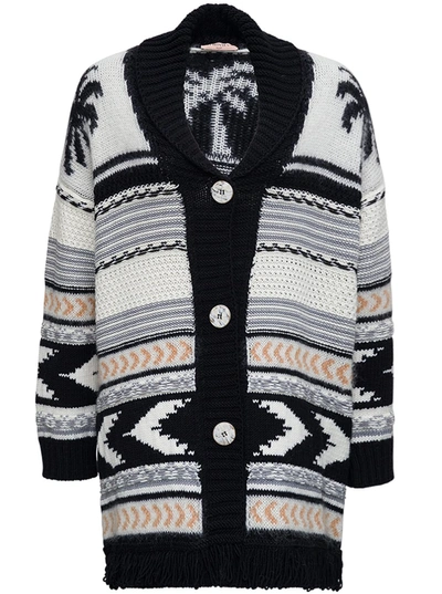 Twinset Palms Wool Blend Cardigan