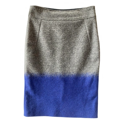 Pre-owned Caroline Biss Wool Mid-length Skirt In Grey