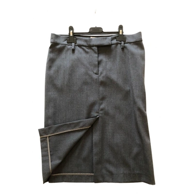 Pre-owned Brunello Cucinelli Wool Mid-length Skirt In Grey