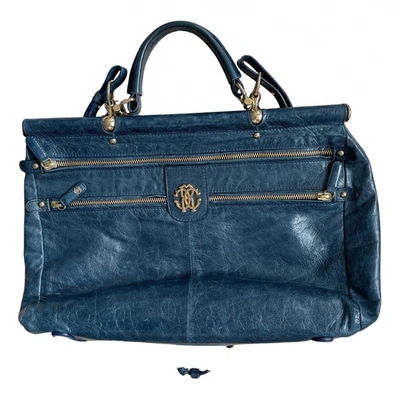 Pre-owned Roberto Cavalli Leather Satchel In Blue