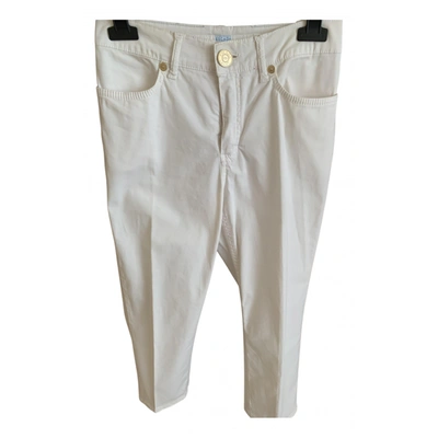 Pre-owned Escada Trousers In White