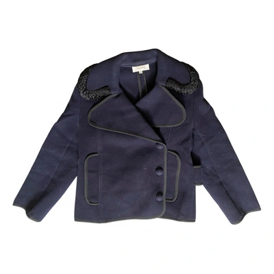 Pre-owned Carven Wool Jacket In Navy