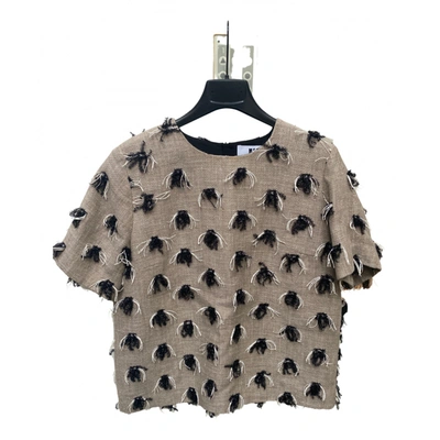 Pre-owned Msgm Blouse In Beige